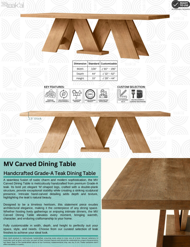 MV Carved Dining Table - Image 2