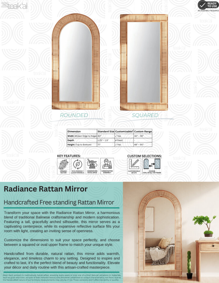 Radiance Rattan Mirror - Image 2