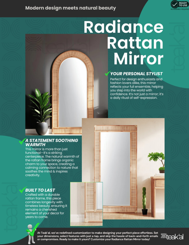 Radiance Rattan Mirror - Image 3