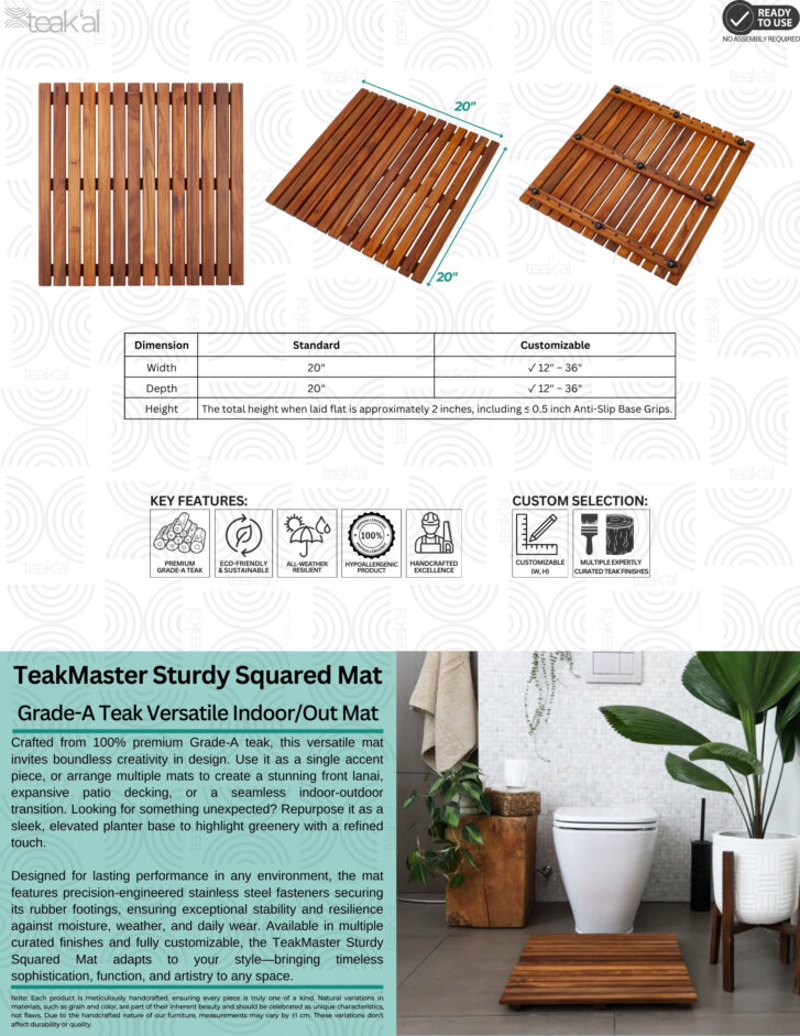 TeakMaster Sturdy Squared Mat - Image 2