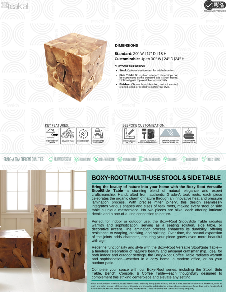 Boxy-Root Multi-Use Stool & Side Table - Image 2