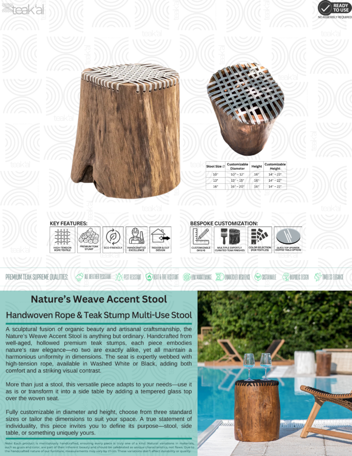 Nature’s Weave Accent Stool - Image 2