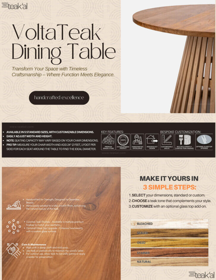 Volta Teak Dining Table - Image 3