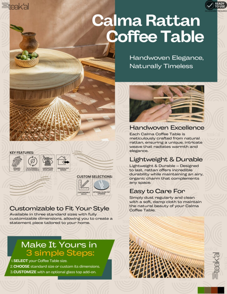 Calma Rattan Coffee Table - Image 3