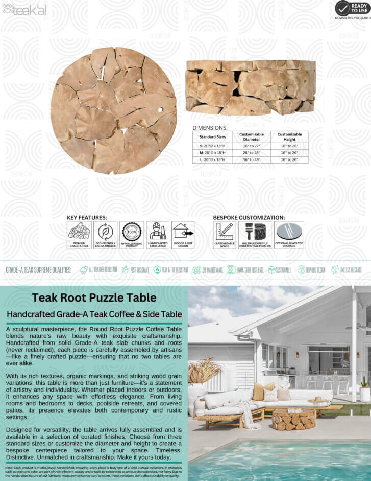Teak Root Puzzle Table - Image 2