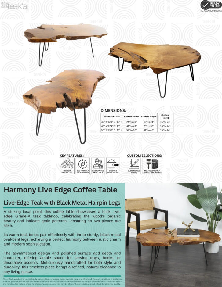 Harmony Live Edge Coffee Table - Image 2