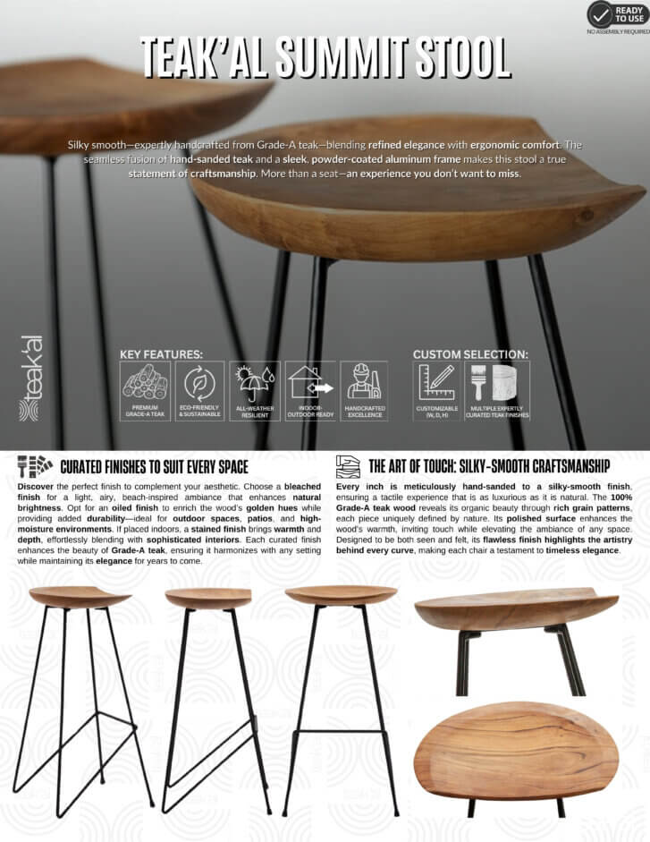 Teak’al Summit Stool - Image 3