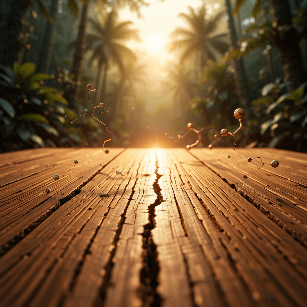 Discover the natural compounds that make Grade-A teak a living, self-protecting material — from tectoquinone and silica to polyphenols and lignin. Learn how this remarkable wood supports wellness, durability, and vibrational harmony in your living space.